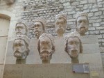 These 7 heads were taken off the Notre Dame after the revolution. Someone "stole" them and they were found buried in a backyard in St Germain in 1977. The figures that represent these on the Notre Dame are recreations.  Lily had told me this story on one of our walks so I was quite thrilled to see them. As they had been buried they were in very good condition there was even remnants of the colours that they had been painted.