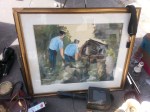 This is a painting ( not Louvre worthy) of some police checking out an accident site. Where would someone hang this? the loo, the garage, above a bar?