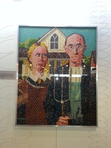 This Jelly bean art of "American Gothic"